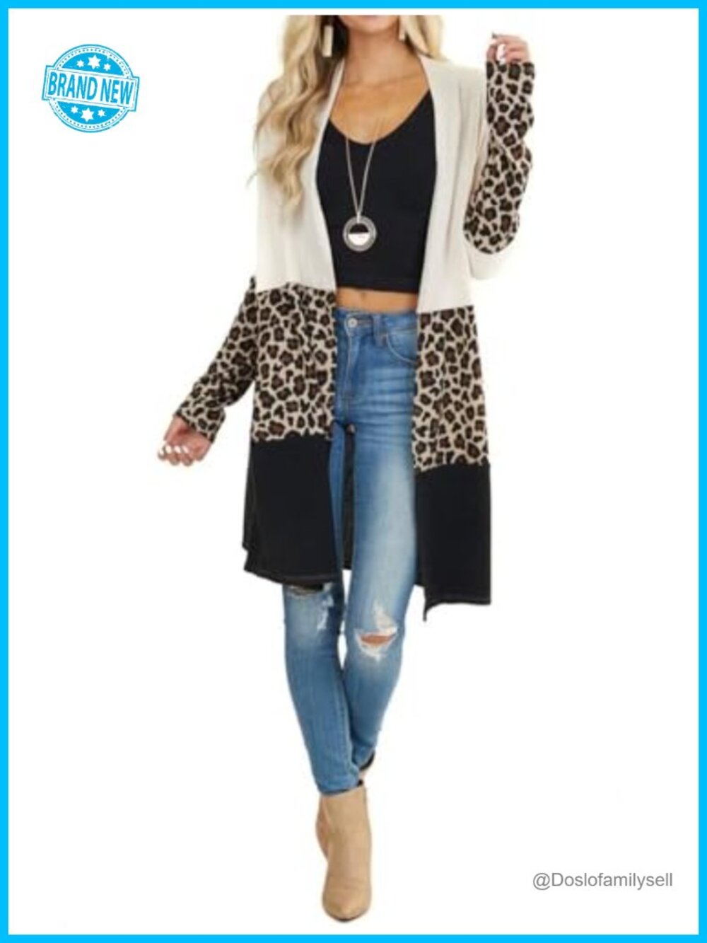 Lacozy Women's Open Front Long Cardigan Draped Snap Buffalo Plaid Knit Sweater